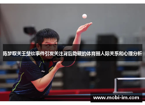 陈梦取关王楚钦事件引发关注背后隐藏的体育圈人际关系和心理分析