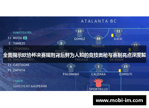 全面揭示欧协杯决赛规则背后鲜为人知的竞技奥秘与赛制亮点深度解